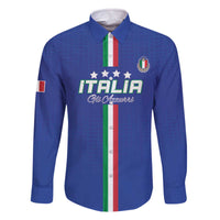 Custom Italy Football Family Matching Off The Shoulder Long Sleeve Dress and Hawaiian Shirt Come On Gli Azzurri - Wonder Print Shop