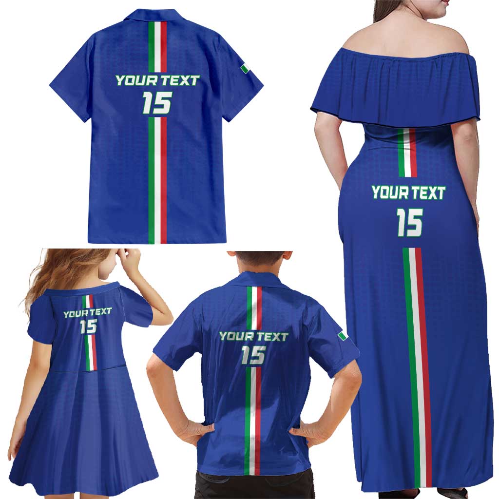 Custom Italy Football Family Matching Off Shoulder Maxi Dress and Hawaiian Shirt Come On Gli Azzurri - Wonder Print Shop