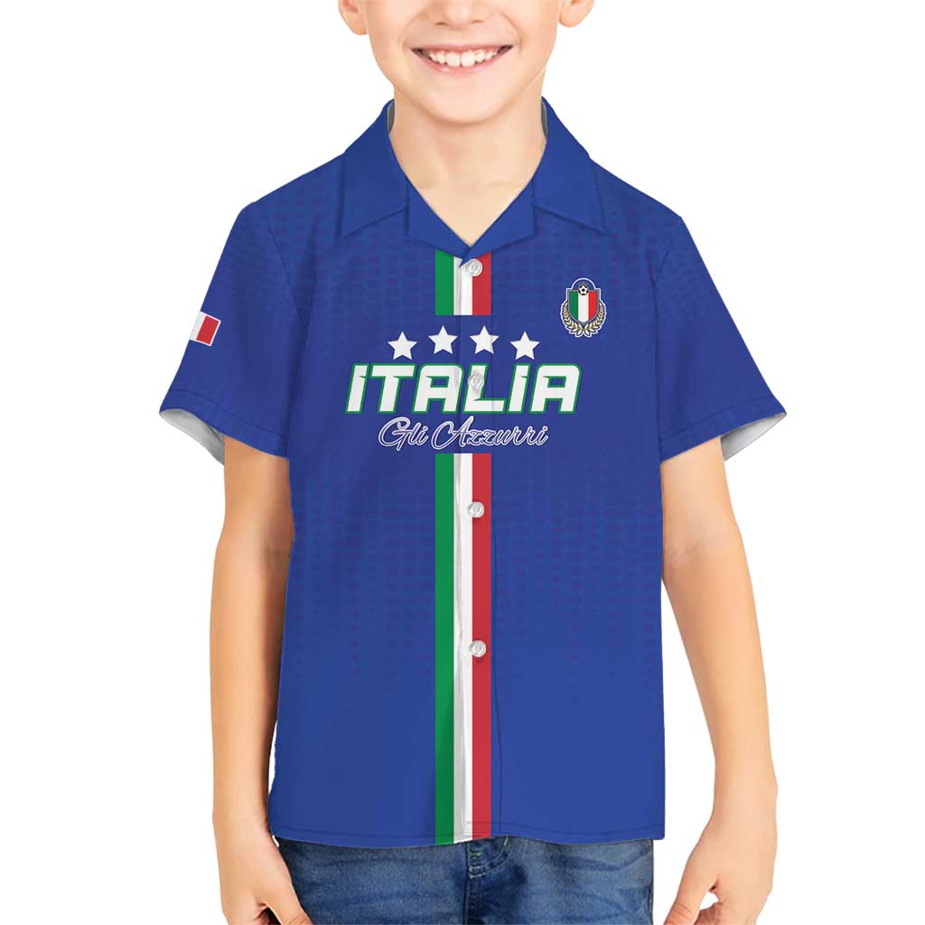 Custom Italy Football Family Matching Off Shoulder Maxi Dress and Hawaiian Shirt Come On Gli Azzurri - Wonder Print Shop