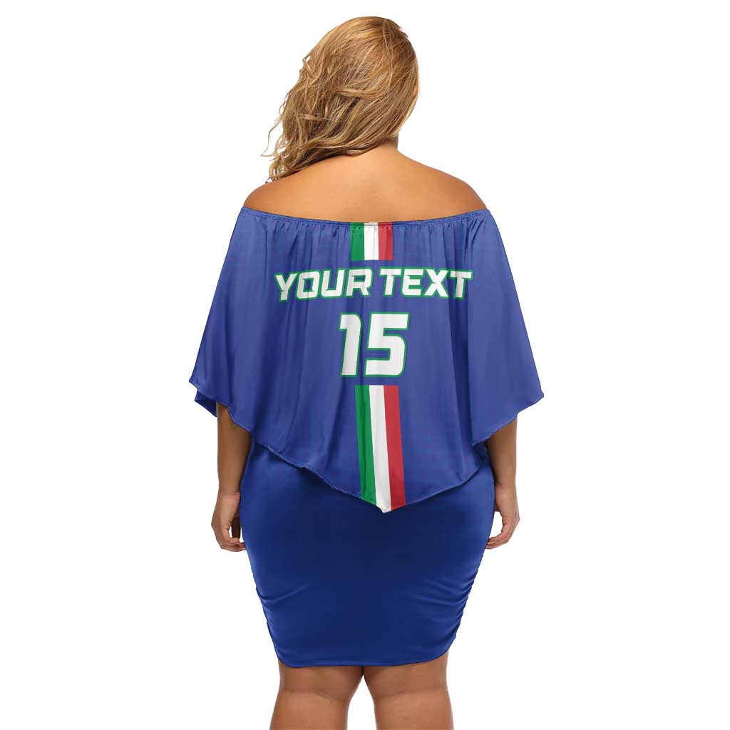 Custom Italy Football Family Matching Off Shoulder Short Dress and Hawaiian Shirt Come On Gli Azzurri - Wonder Print Shop