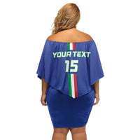 Custom Italy Football Family Matching Off Shoulder Short Dress and Hawaiian Shirt Come On Gli Azzurri - Wonder Print Shop