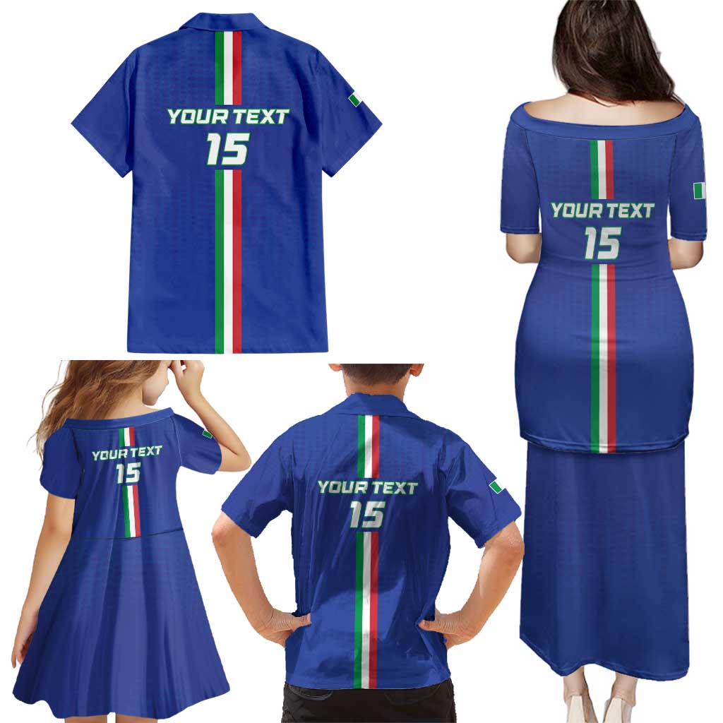 Custom Italy Football Family Matching Puletasi and Hawaiian Shirt Come On Gli Azzurri - Wonder Print Shop