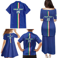 Custom Italy Football Family Matching Puletasi and Hawaiian Shirt Come On Gli Azzurri - Wonder Print Shop