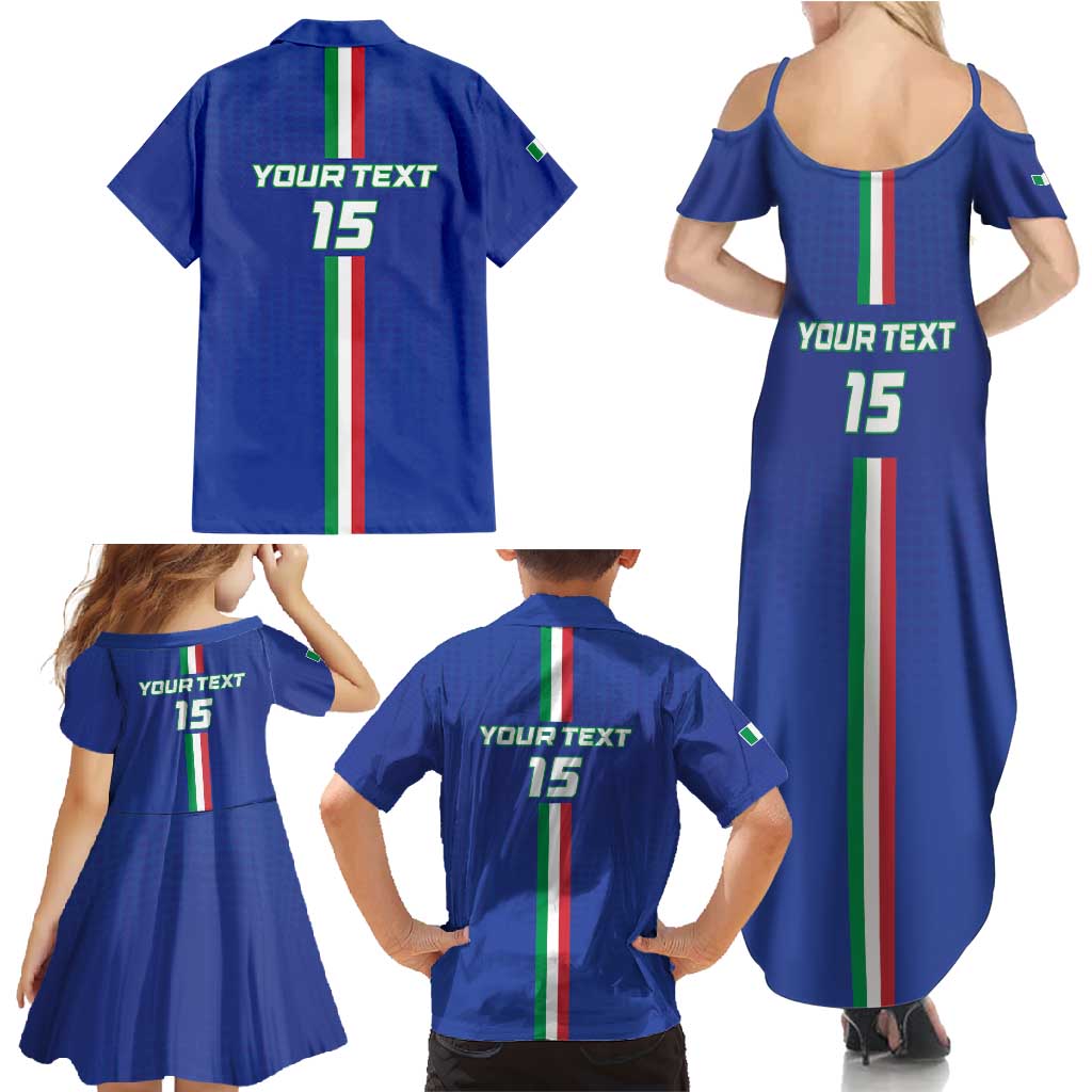 Custom Italy Football Family Matching Summer Maxi Dress and Hawaiian Shirt Come On Gli Azzurri - Wonder Print Shop