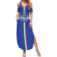 Custom Italy Football Family Matching Summer Maxi Dress and Hawaiian Shirt Come On Gli Azzurri - Wonder Print Shop