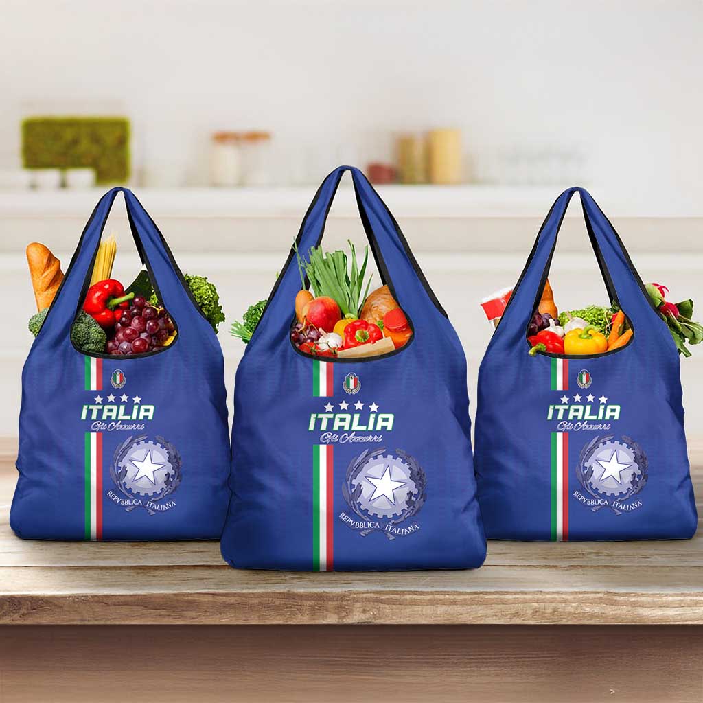 Italy Football Grocery Bag Come On Gli Azzurri - Wonder Print Shop