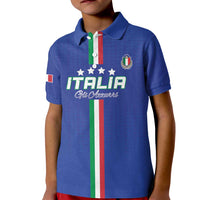 Custom Italy Football Kid Polo Shirt Come On Gli Azzurri - Wonder Print Shop