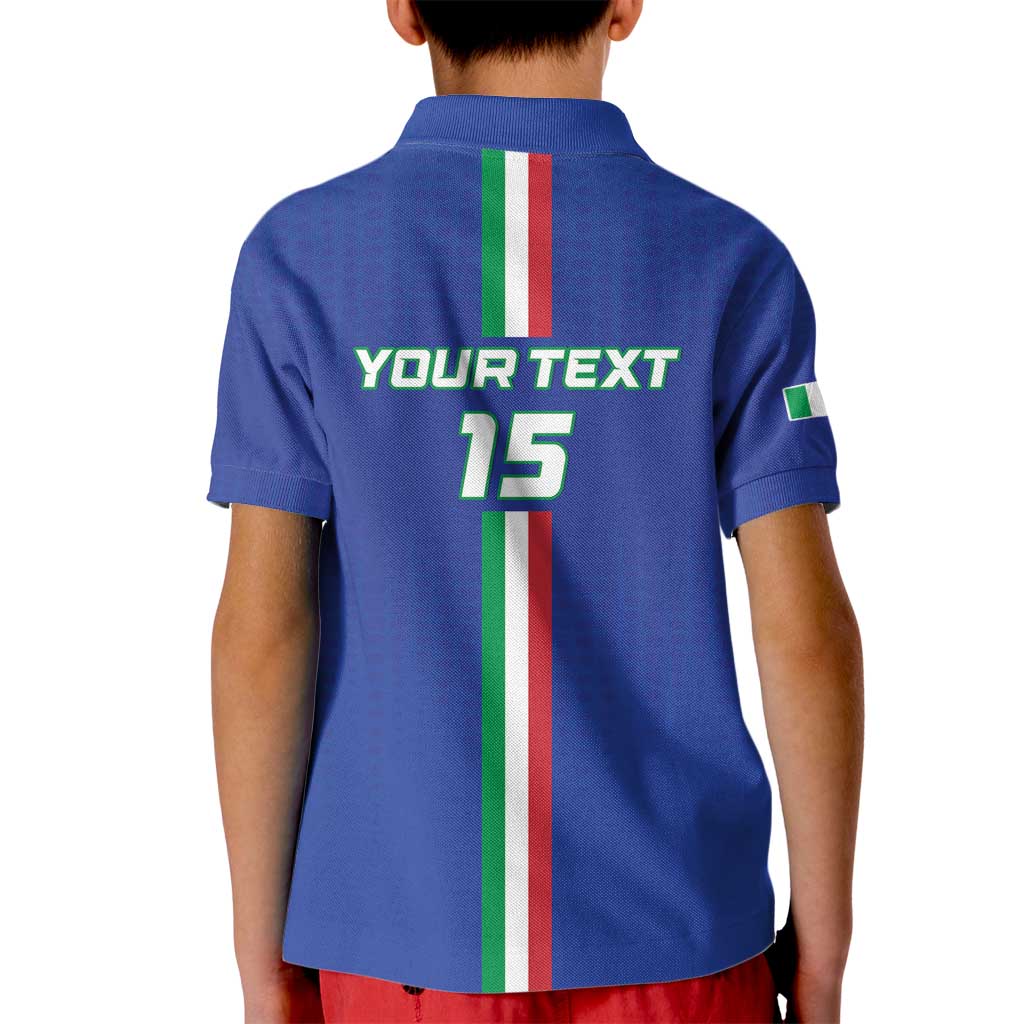 Custom Italy Football Kid Polo Shirt Come On Gli Azzurri - Wonder Print Shop