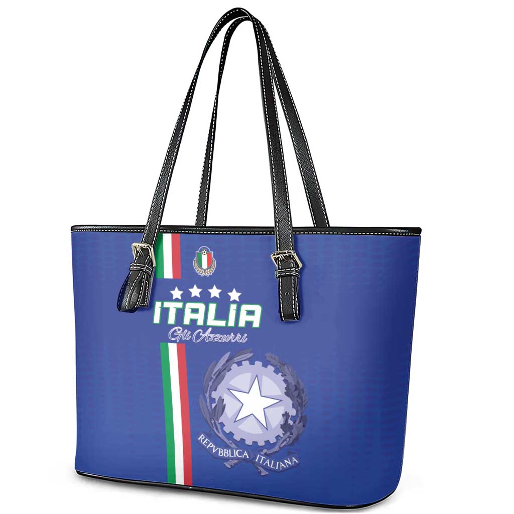 Italy Football Leather Tote Bag Come On Gli Azzurri - Wonder Print Shop