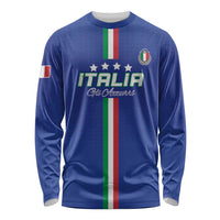 Custom Italy Football Long Sleeve Shirt Come On Gli Azzurri - Wonder Print Shop