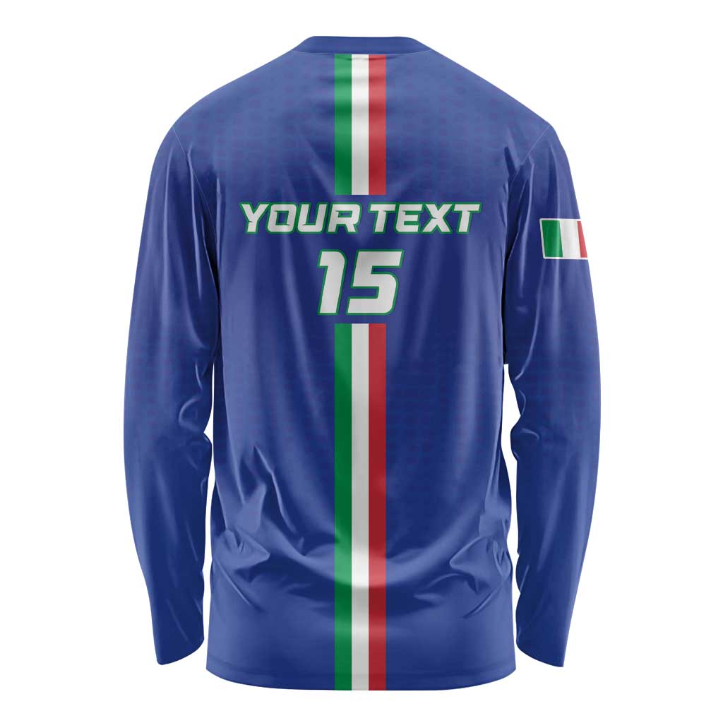 Custom Italy Football Long Sleeve Shirt Come On Gli Azzurri - Wonder Print Shop