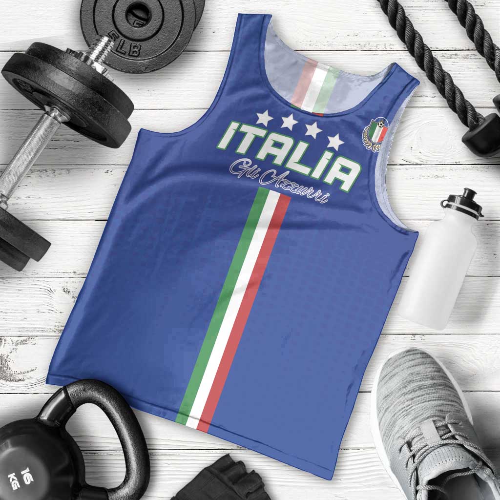 Custom Italy Football Men Tank Top Come On Gli Azzurri - Wonder Print Shop