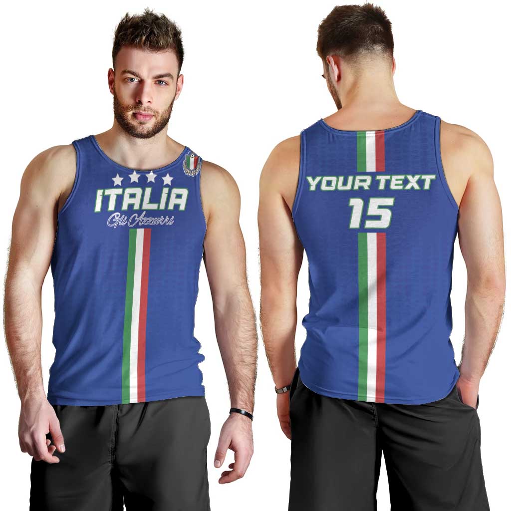 Custom Italy Football Men Tank Top Come On Gli Azzurri - Wonder Print Shop