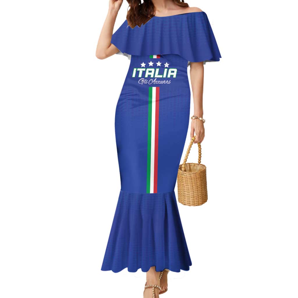Custom Italy Football Mermaid Dress Come On Gli Azzurri - Wonder Print Shop