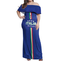Custom Italy Football Off Shoulder Maxi Dress Come On Gli Azzurri - Wonder Print Shop
