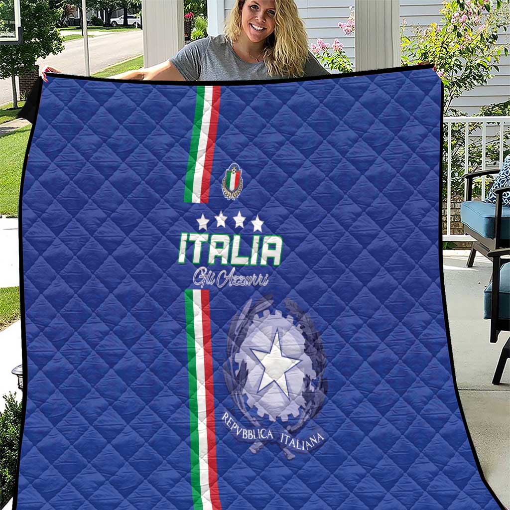 Italy Football Quilt Come On Gli Azzurri - Wonder Print Shop