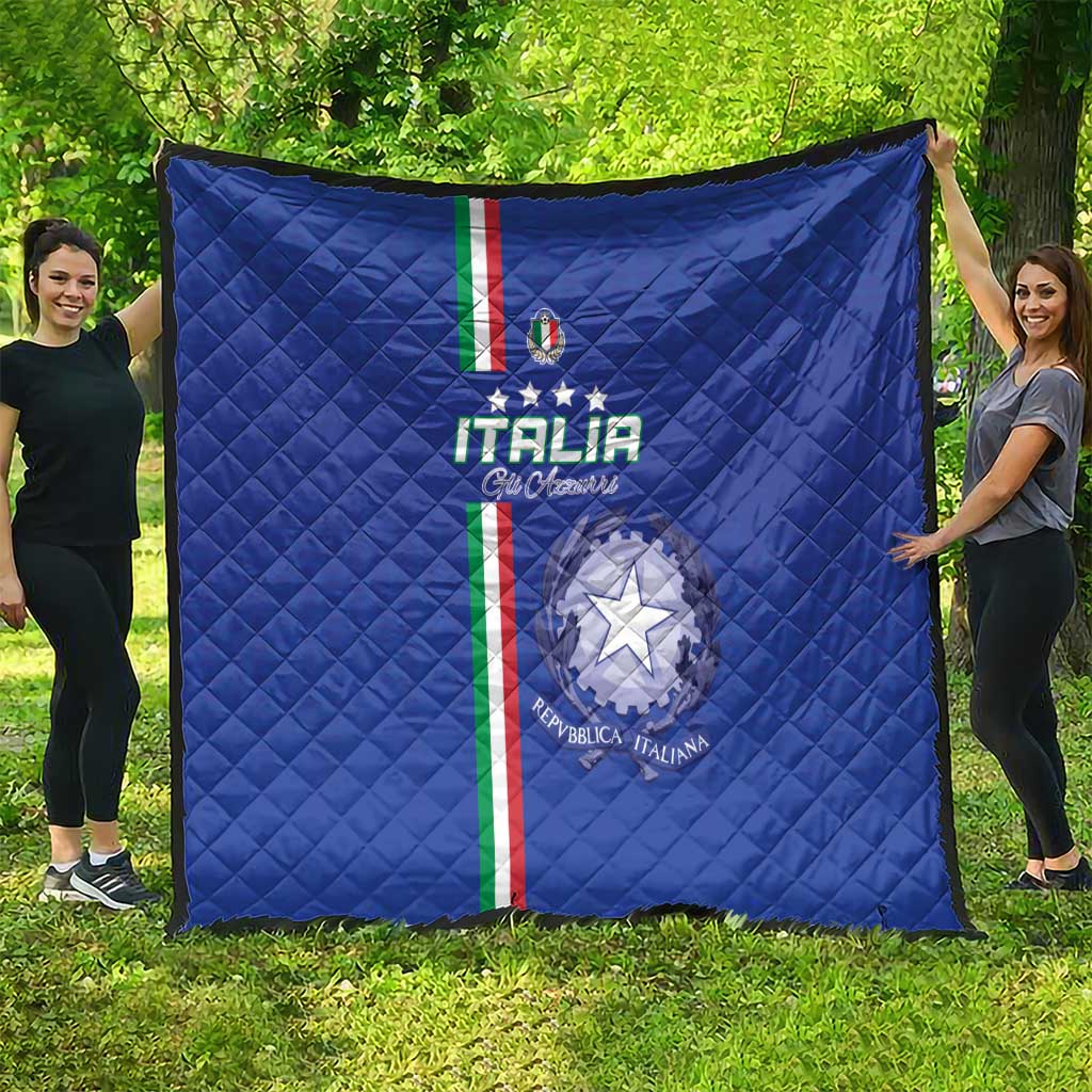 Italy Football Quilt Come On Gli Azzurri - Wonder Print Shop