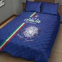 Italy Football Quilt Bed Set Come On Gli Azzurri - Wonder Print Shop