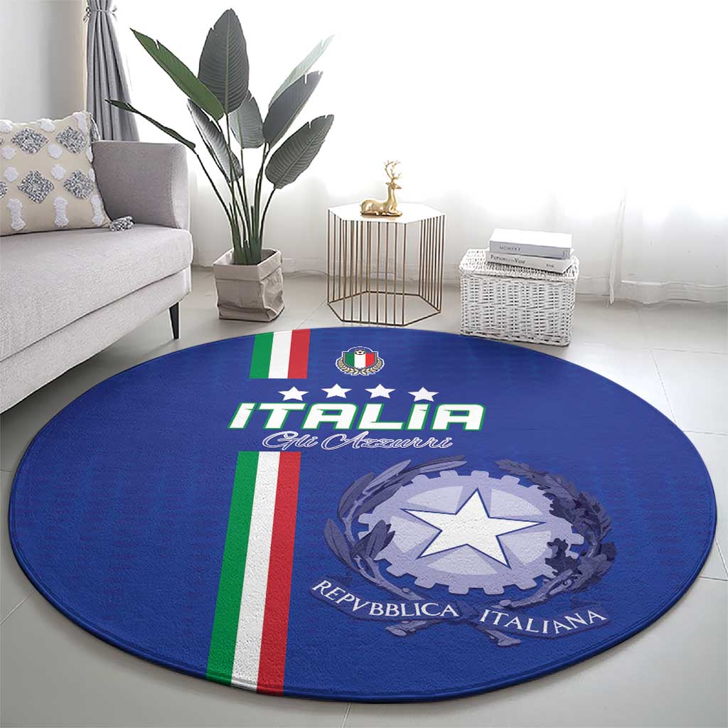 Italy Football Round Carpet Come On Gli Azzurri - Wonder Print Shop