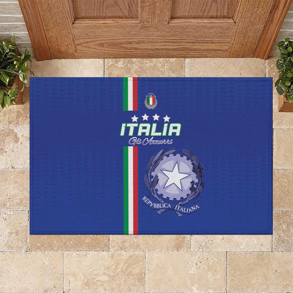 Italy Football Rubber Doormat Come On Gli Azzurri - Wonder Print Shop