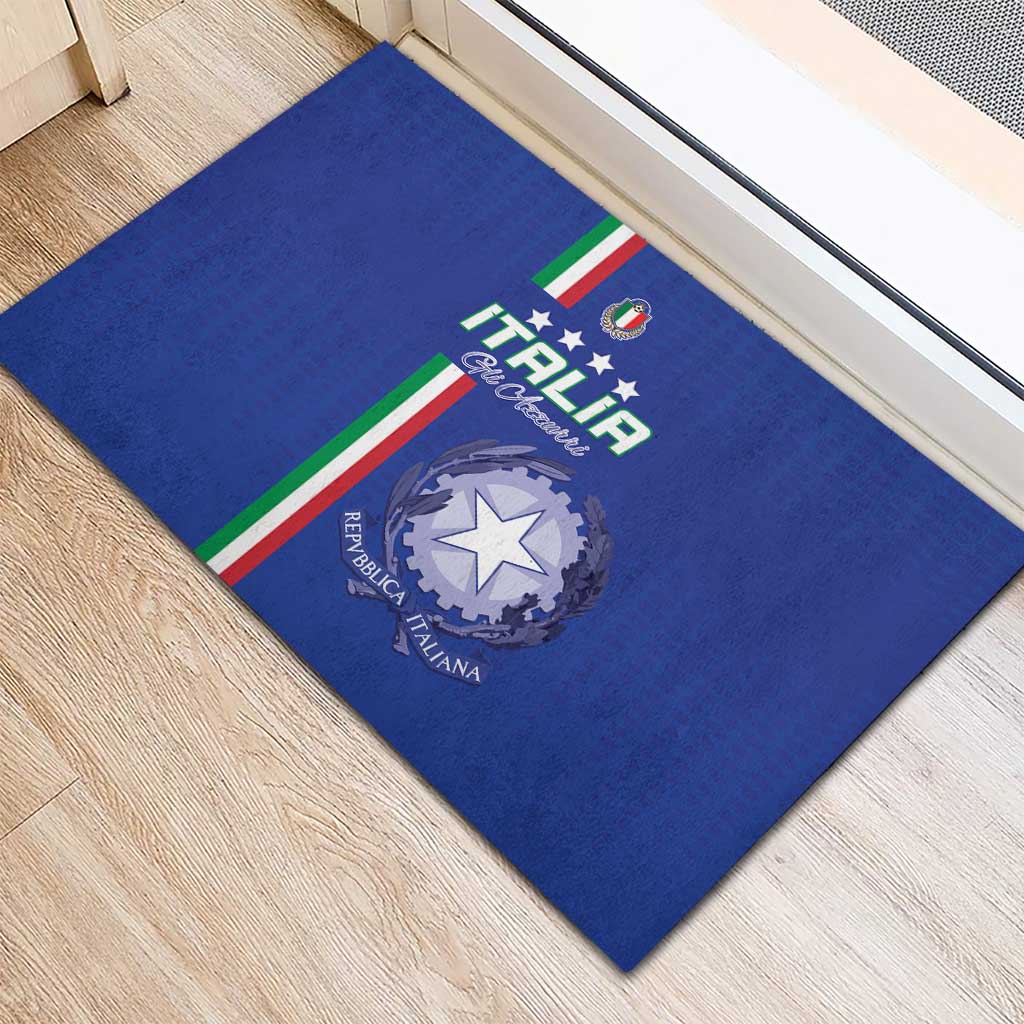 Italy Football Rubber Doormat Come On Gli Azzurri - Wonder Print Shop