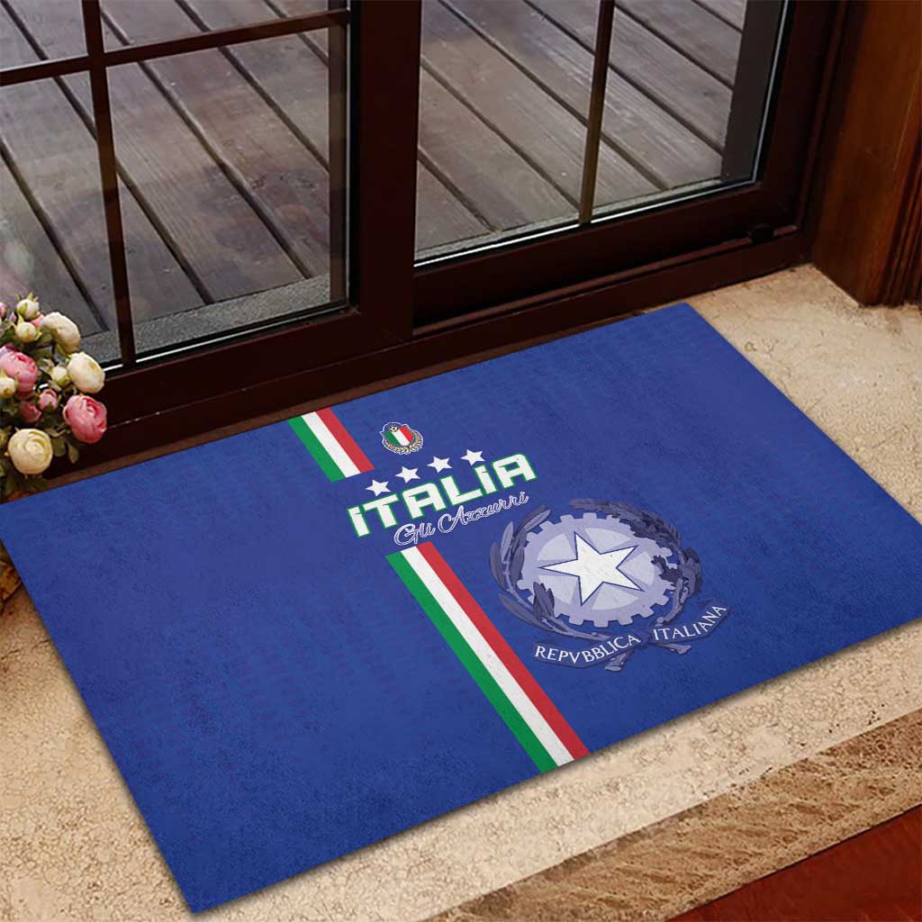 Italy Football Rubber Doormat Come On Gli Azzurri - Wonder Print Shop