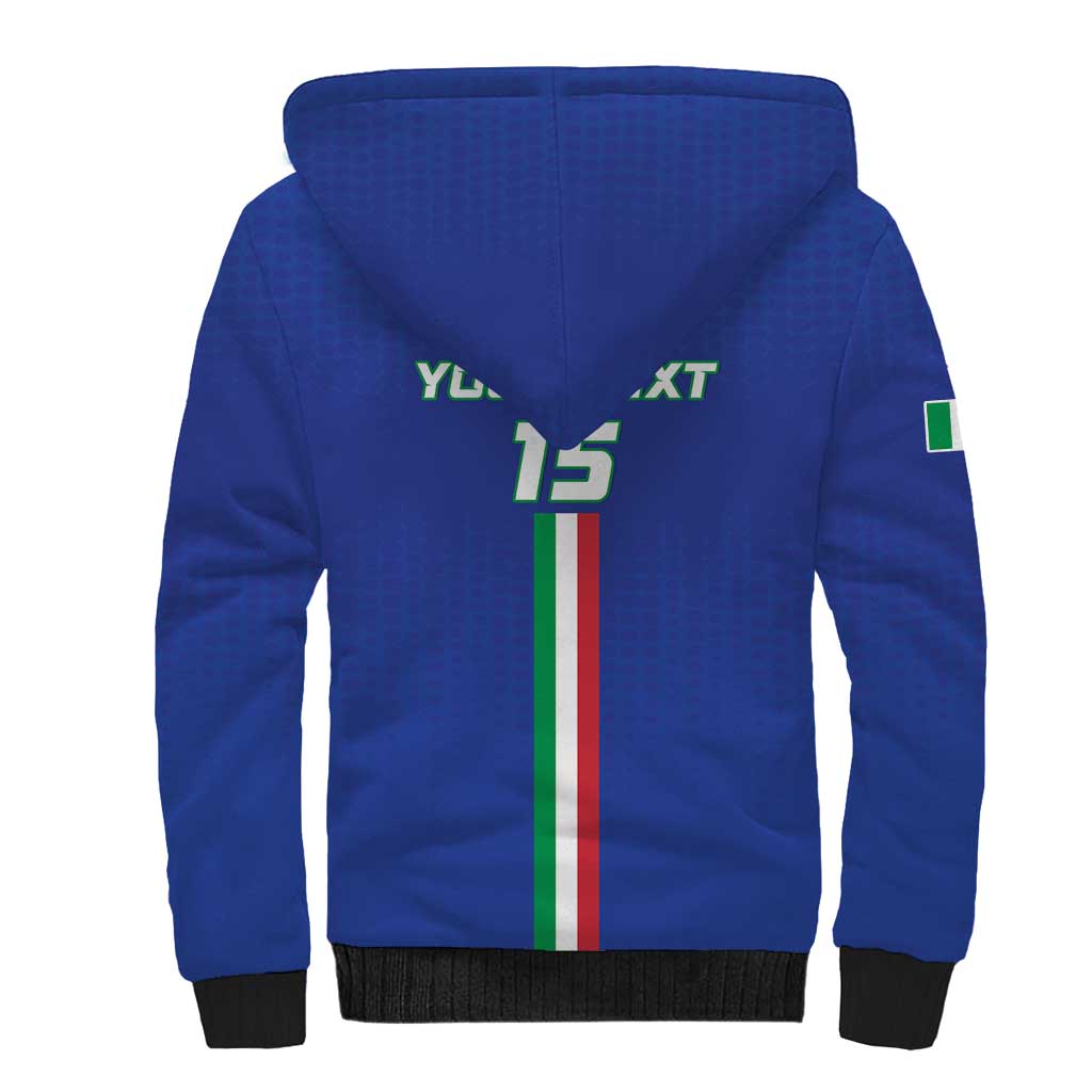 Custom Italy Football Sherpa Hoodie Come On Gli Azzurri - Wonder Print Shop