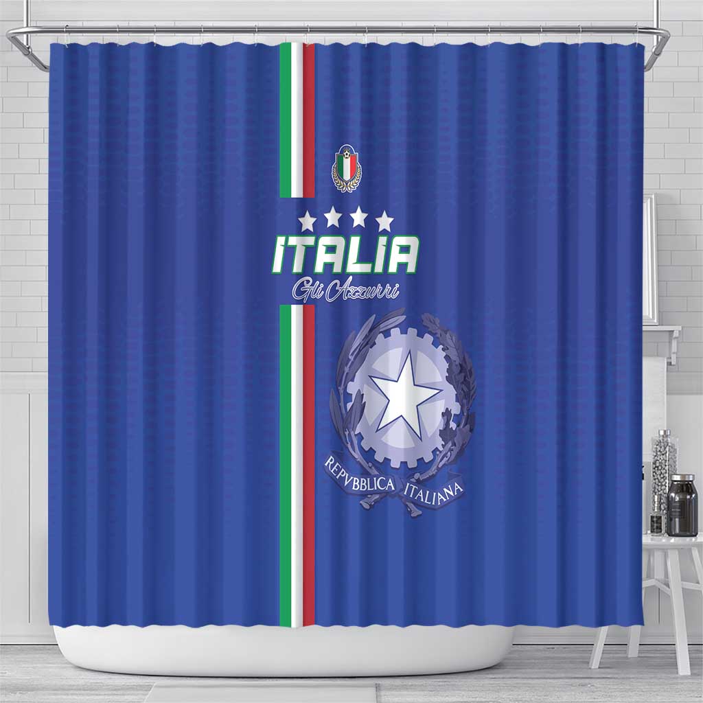Italy Football Shower Curtain Come On Gli Azzurri - Wonder Print Shop