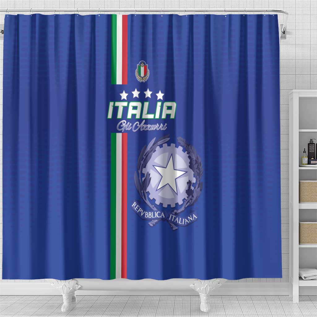 Italy Football Shower Curtain Come On Gli Azzurri - Wonder Print Shop