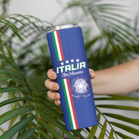 Custom Italy Football Skinny Tumbler Come On Gli Azzurri - Wonder Print Shop