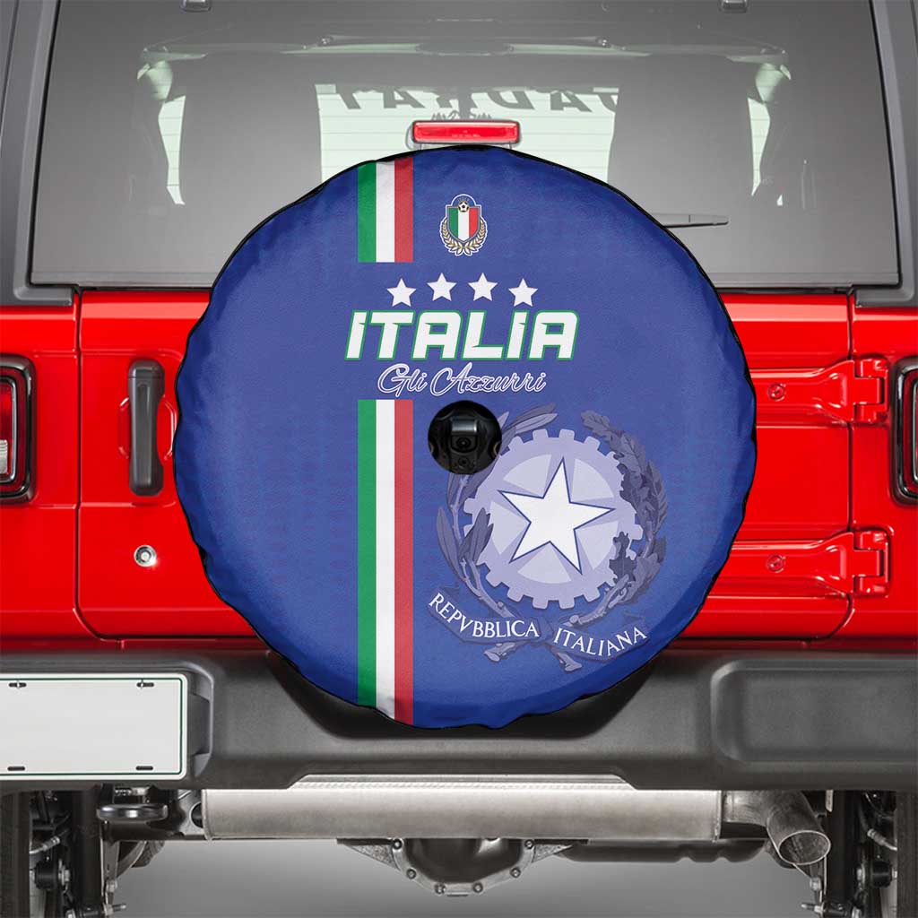 Italy Football Spare Tire Cover Come On Gli Azzurri - Wonder Print Shop