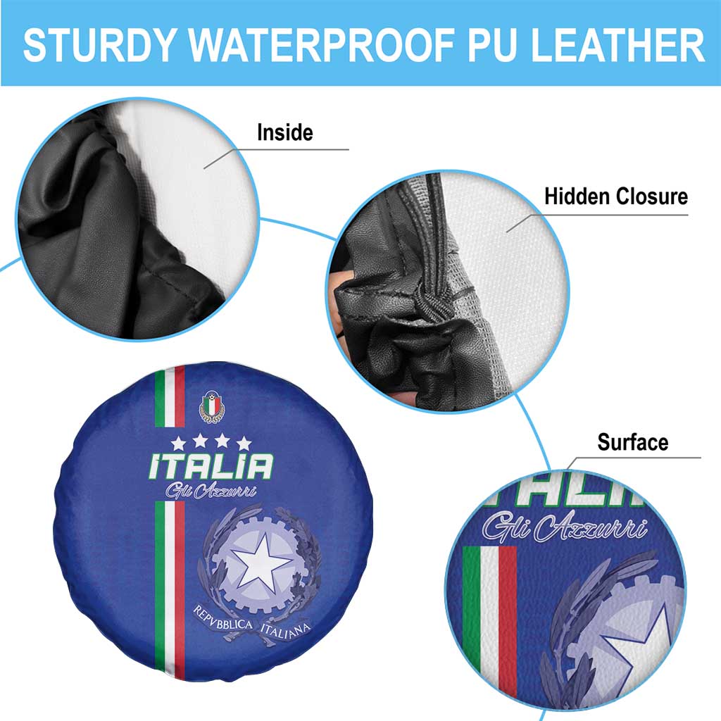 Italy Football Spare Tire Cover Come On Gli Azzurri - Wonder Print Shop