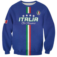 Custom Italy Football Sweatshirt Come On Gli Azzurri - Wonder Print Shop