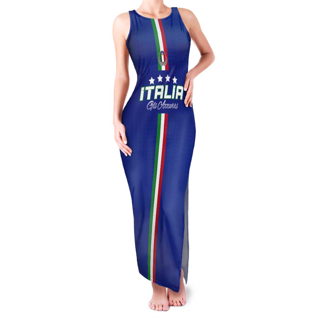 Custom Italy Football Tank Maxi Dress Come On Gli Azzurri - Wonder Print Shop