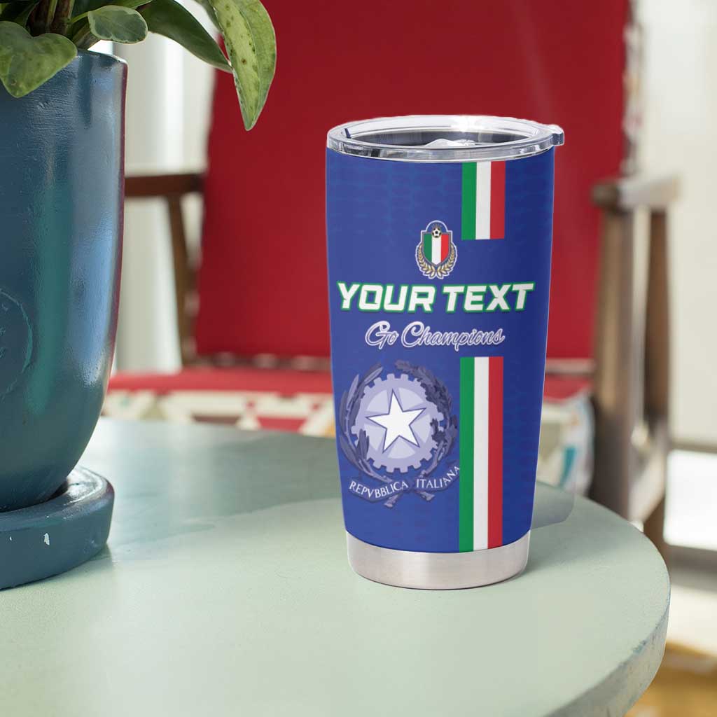 Custom Italy Football Tumbler Cup Come On Gli Azzurri - Wonder Print Shop