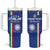 Custom Italy Football Tumbler With Handle Come On Gli Azzurri - Wonder Print Shop