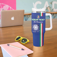 Custom Italy Football Tumbler With Handle Come On Gli Azzurri - Wonder Print Shop