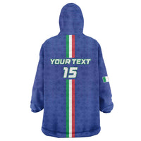 Custom Italy Football Wearable Blanket Hoodie Come On Gli Azzurri - Wonder Print Shop