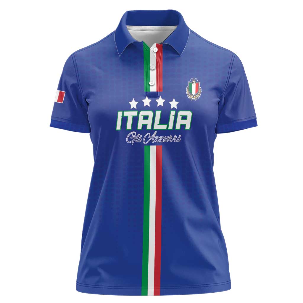 Custom Italy Football Women Polo Shirt Come On Gli Azzurri - Wonder Print Shop