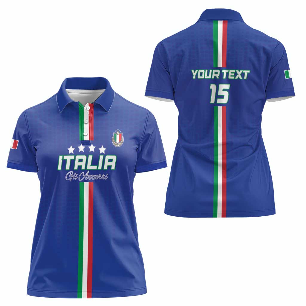 Custom Italy Football Women Polo Shirt Come On Gli Azzurri - Wonder Print Shop