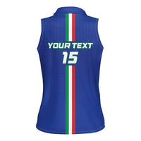 Custom Italy Football Women Sleeveless Polo Shirt Come On Gli Azzurri - Wonder Print Shop