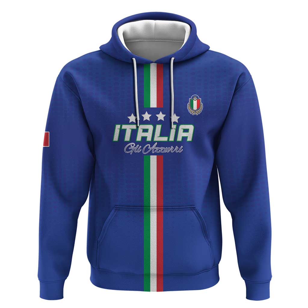 Custom Italy Football Zip Hoodie Come On Gli Azzurri - Wonder Print Shop