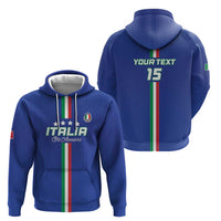 Custom Italy Football Zip Hoodie Come On Gli Azzurri - Wonder Print Shop