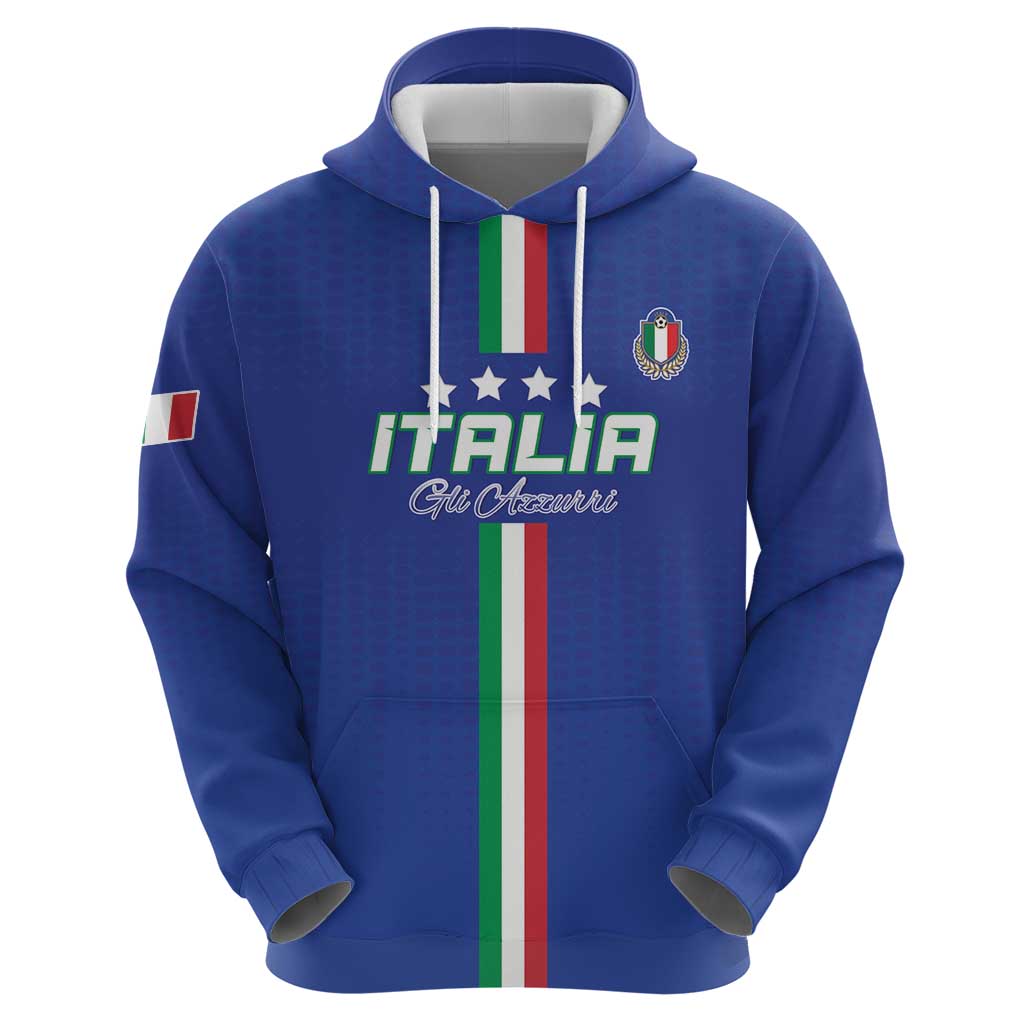 Custom Italy Football Zip Hoodie Come On Gli Azzurri - Wonder Print Shop