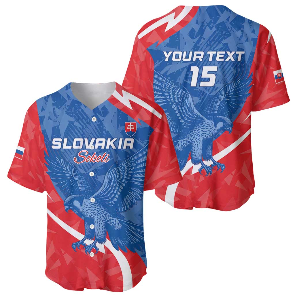 Custom Slovakia Football Baseball Jersey Come On Sokoli - Wonder Print Shop