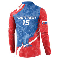Custom Slovakia Football Button Sweatshirt Come On Sokoli - Wonder Print Shop