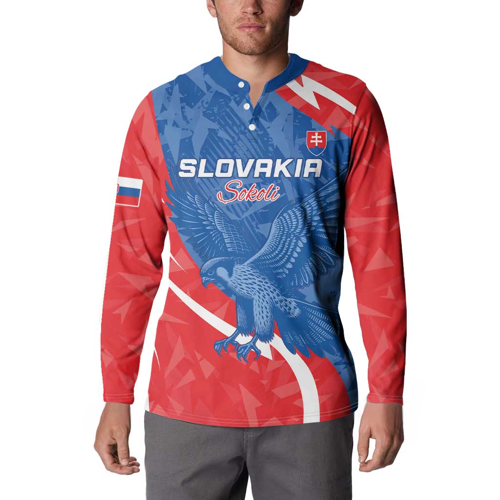 Custom Slovakia Football Button Sweatshirt Come On Sokoli - Wonder Print Shop