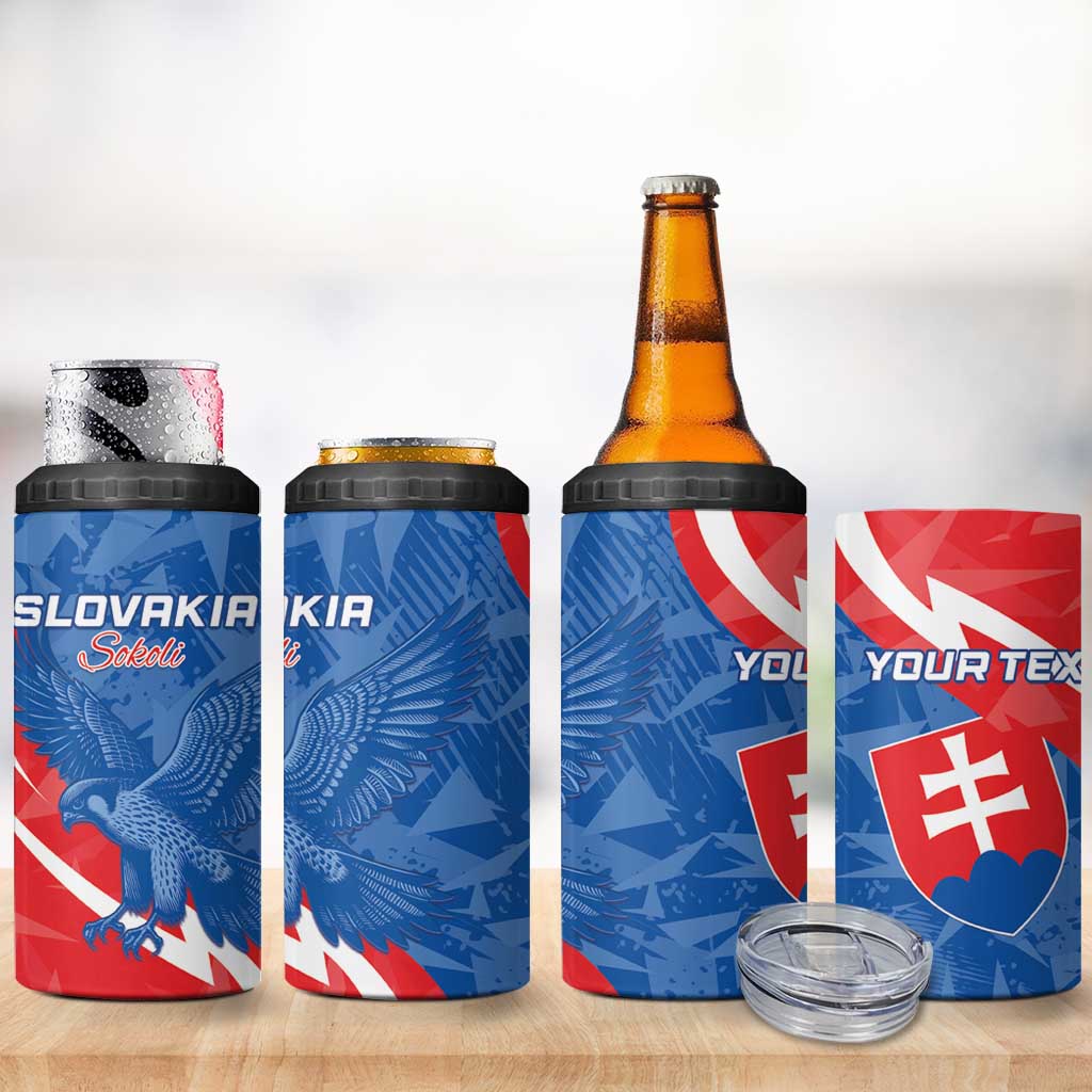 Custom Slovakia Football 4 in 1 Can Cooler Tumbler Come On Sokoli - Wonder Print Shop