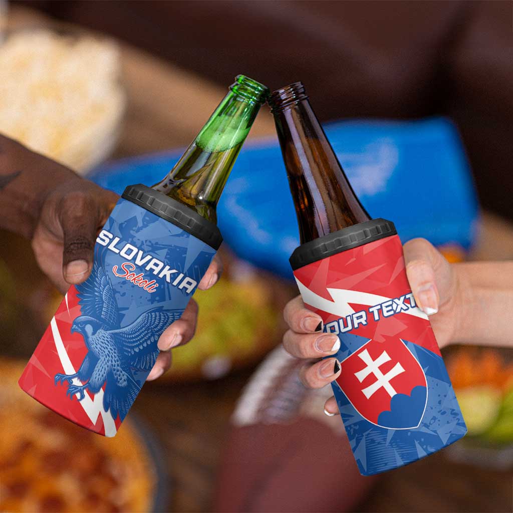 Custom Slovakia Football 4 in 1 Can Cooler Tumbler Come On Sokoli - Wonder Print Shop