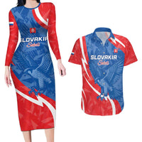 Custom Slovakia Football Couples Matching Long Sleeve Bodycon Dress and Hawaiian Shirt Come On Sokoli - Wonder Print Shop